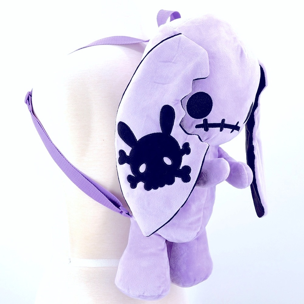 Goth Bunny Purple Black Cosplay Floppy Eared Backpack Handbag